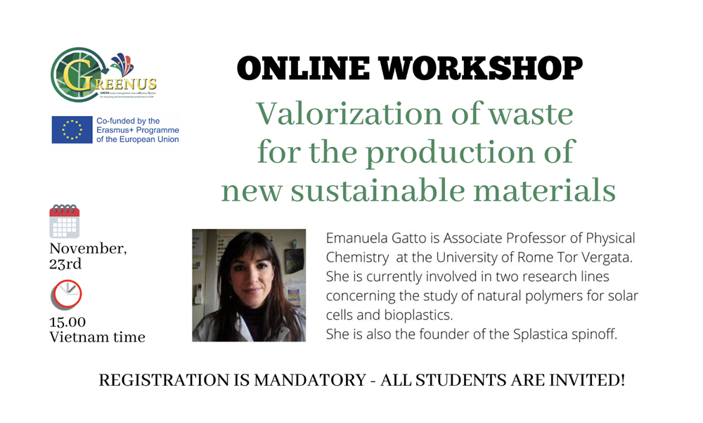 Online workshop on waste valorization